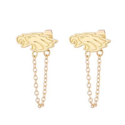 Philadelphia Eagles LUV AJ Women's Chain Link Logo Stud Earrings - Gold