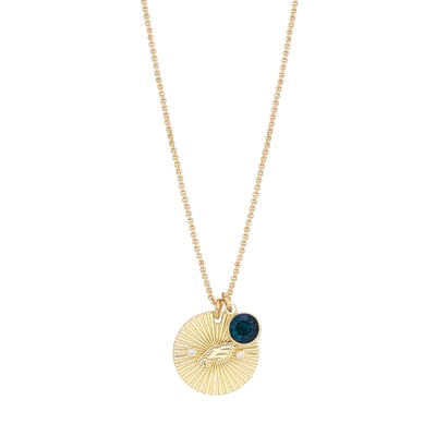  Philadelphia Eagles LUV AJ Women's Spiral and Stone Charm Necklace - Gold