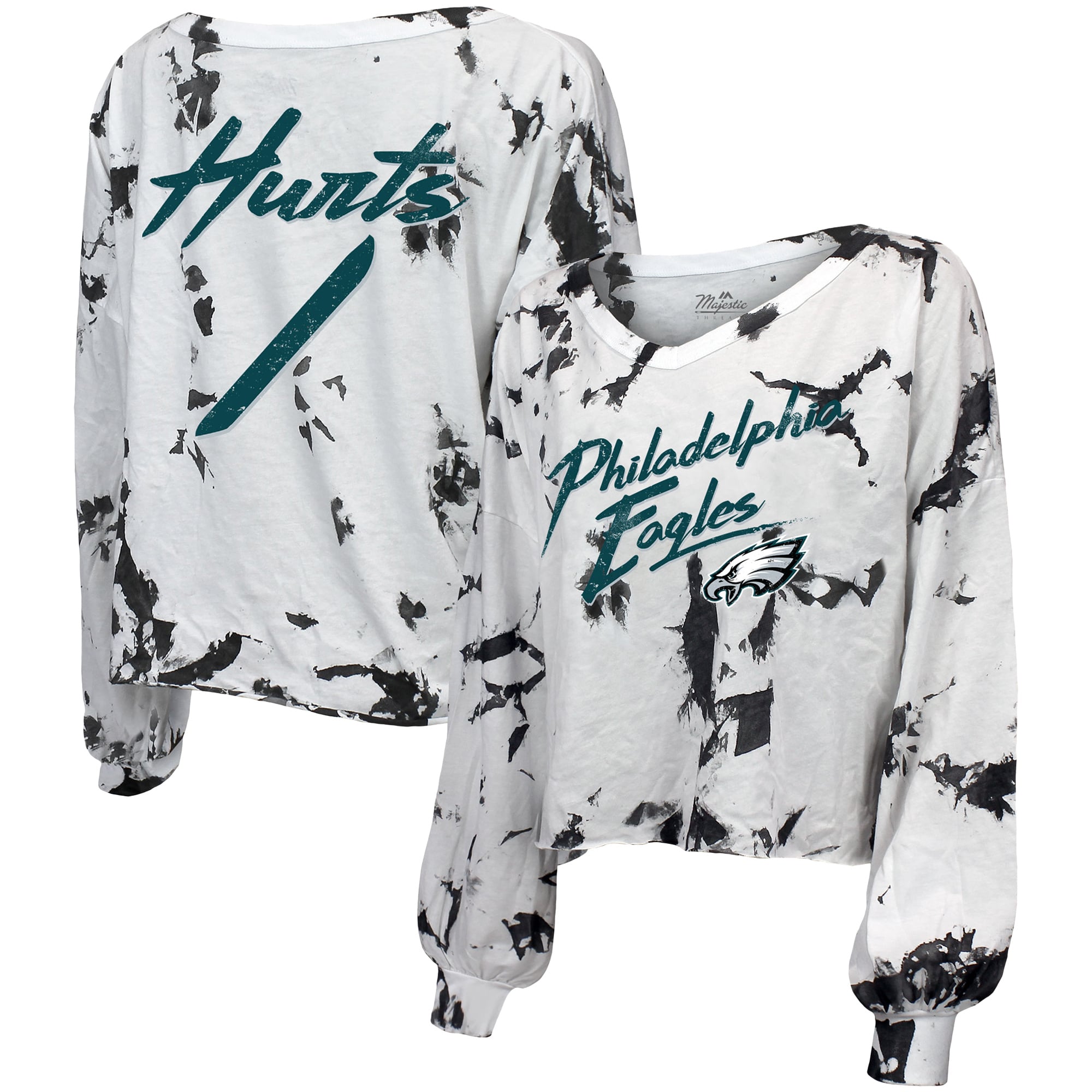 Women's Majestic Threads Jalen Hurts White Philadelphia Eagles Off