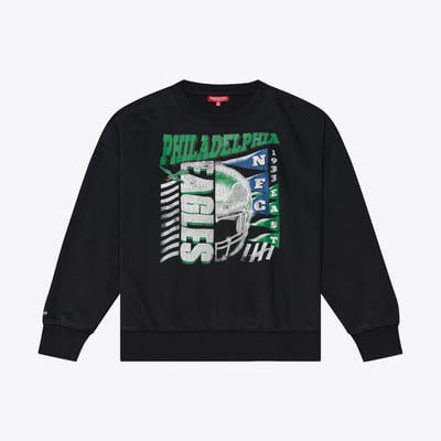  Philadelphia Eagles Mitchell & Ness Women's Street Graphic Crewneck Sweatshirt - Black