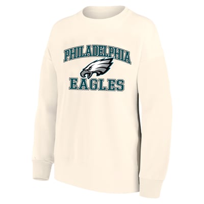 Philadelphia Eagles Mitchell & Ness Women's Heart & Soul Plus Size Sweatshirt - Cream