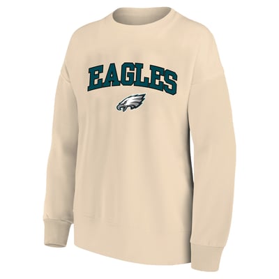 Philadelphia Eagles Mitchell & Ness Women's Heart & Soul Plus Size Sweatshirt - Cream
