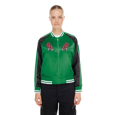  Philadelphia Eagles New Era Women's Lifestyle Satin Jacket - Kelly Green