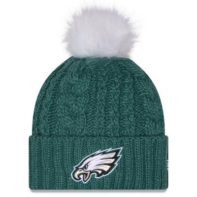Philadelphia Eagles New Era Women's Single Knit Hat with Pom - Midnight Green