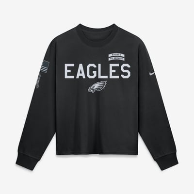  Philadelphia Eagles Nike Women's 2026 Salute to Service Sideline Long Sleeve T-Shirt - Black