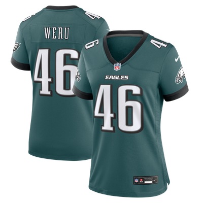 Joshua Weru Philadelphia Eagles Nike Women's Team Game Jersey - Midnight Green