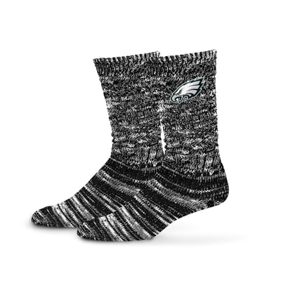  Philadelphia Eagles PRO Compression Women's Slouchy Slub Textured Boyfriend Socks - Black