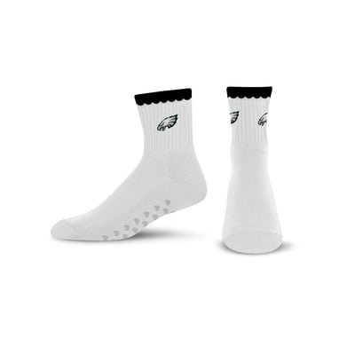  Philadelphia Eagles PRO Compression Women's Heartshape Grippers Yoga-Pilates Quarter Socks - White