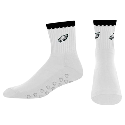  Philadelphia Eagles PRO Compression Women's Heartshape Grippers Yoga-Pilates Quarter Socks - White