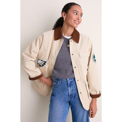 Philadelphia Eagles Tuckernuck Women's Full-Snap Barn Jacket - Stone