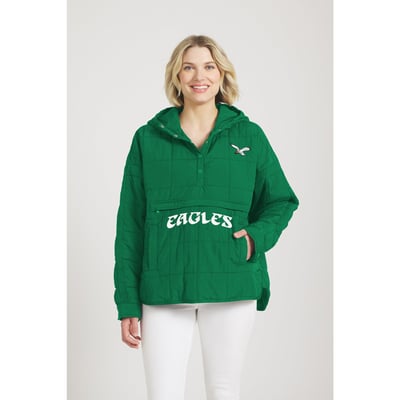  Philadelphia Eagles WEAR by Erin Andrews Women's Woven Packable Jacket - Kelly Green
