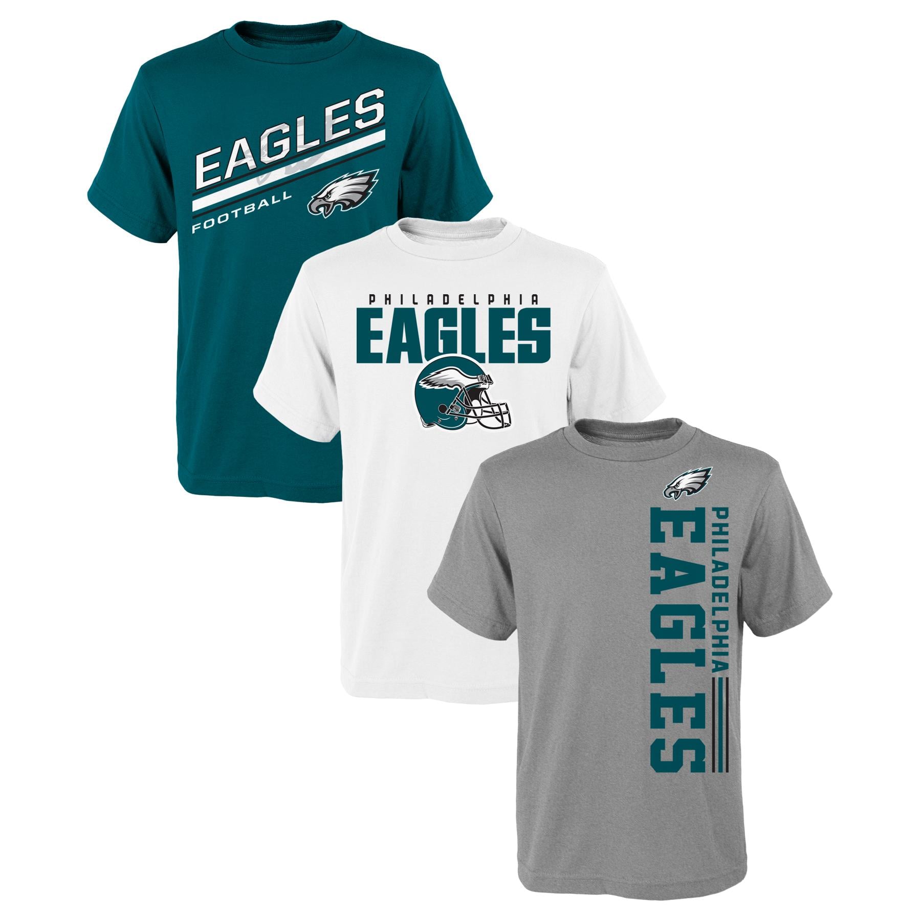 Youth Midnight Green Philadelphia Eagles 3-Pack T-Shirt Set