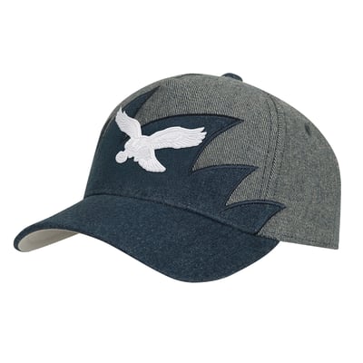 Philadelphia Eagles Mitchell & Ness Youth Sharktooth Pro Pinch Snapback Hat - Denim
