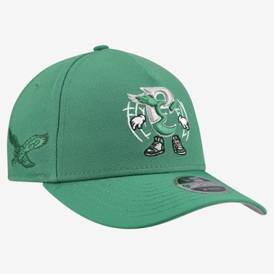 Philadelphia Eagles New Era Youth Cartoon A-Frame 9FORTY Adjustable Hat - Kelly Green
