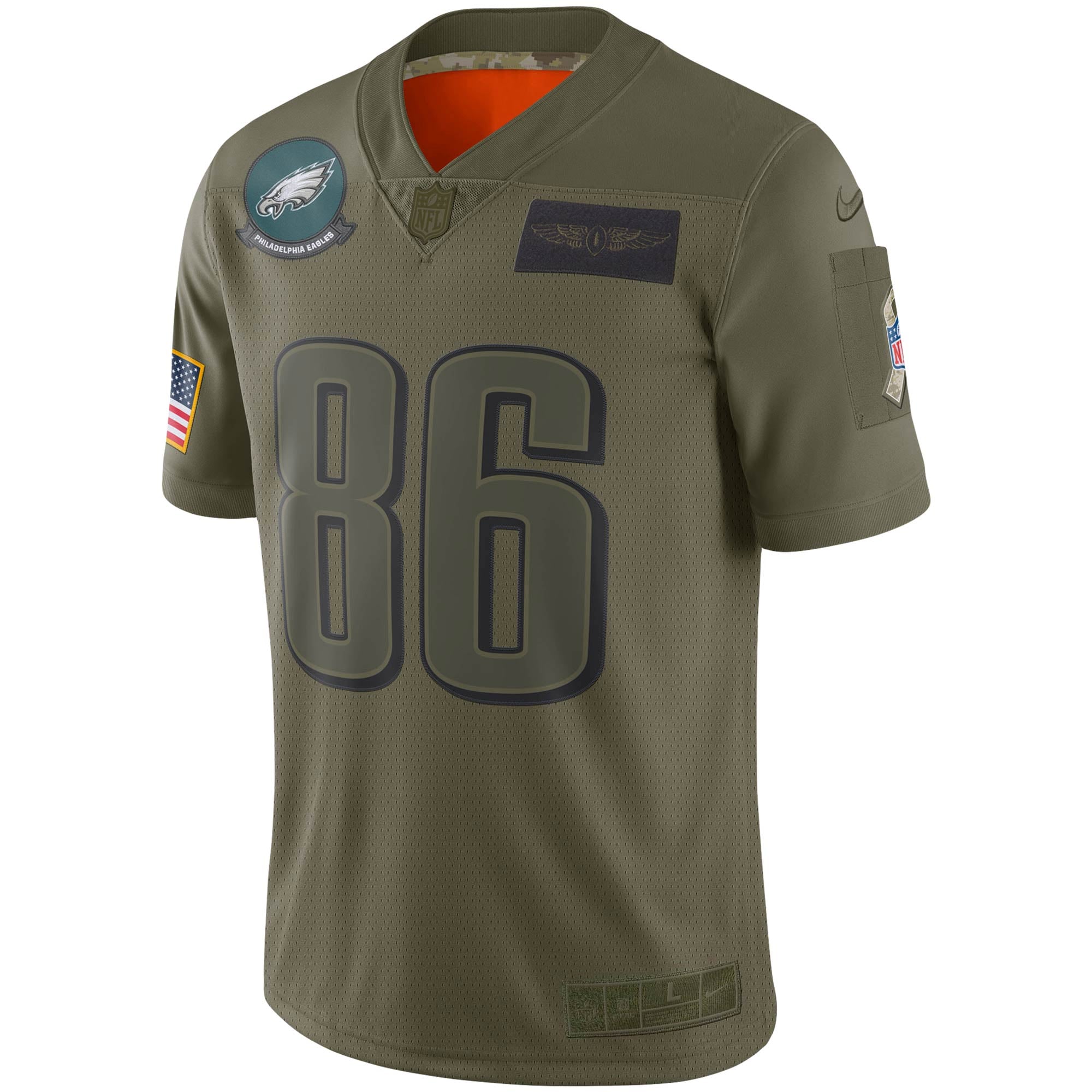 Youth Philadelphia Eagles Zach Ertz Nike Olive 2019 Salute to