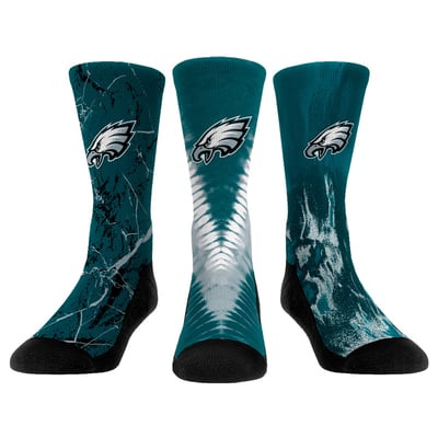  Philadelphia Eagles Rock Em Youth 3-Pack Crew Socks Set - 
