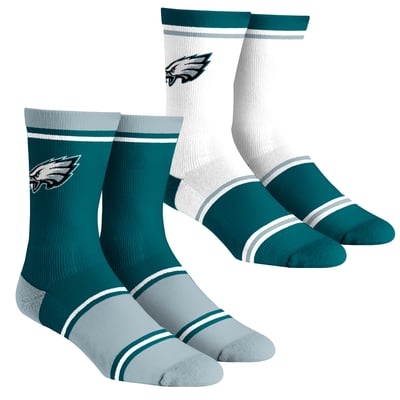 Philadelphia Eagles Rock Em Youth Two-Pack Team Color Crew Socks
