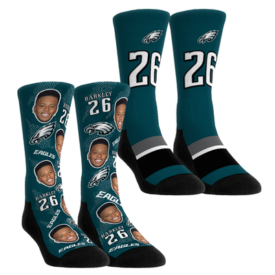 Saquon Barkley Philadelphia Eagles Rock Em Youth Player Football Guy Two-Pack Crew Sock Set