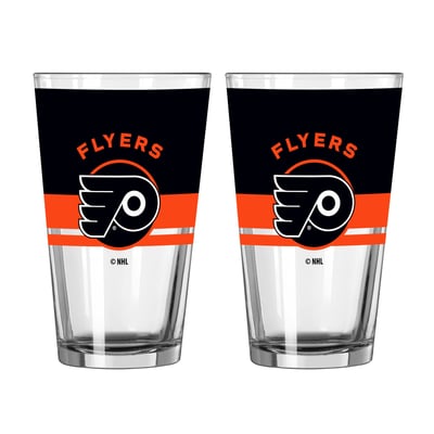 Philadelphia Flyers Logo Brands Two-Piece 16oz. Horizon Pint Glass Set