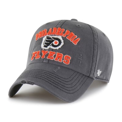 Philadelphia Flyers '47 Seymoore Distressed Applique Clean Up Adjustable Hat - Black