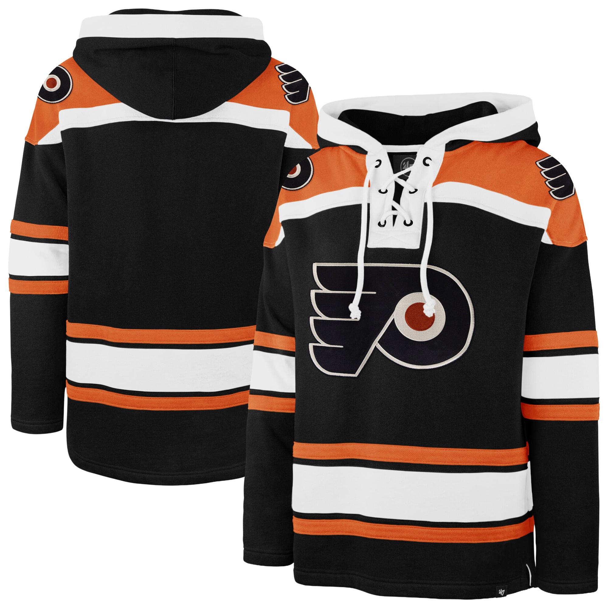 '47 Philadelphia Flyers Black Superior Lacer Hoodie
