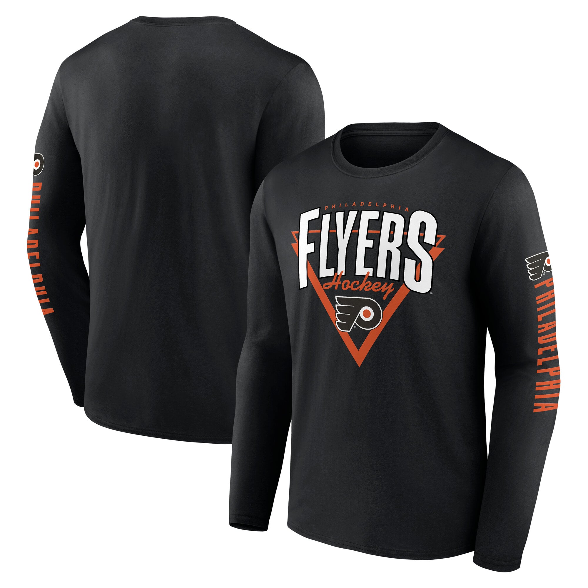 Men's Philadelphia Flyers Fanatics Black Headline Long Sleeve T-Shirt