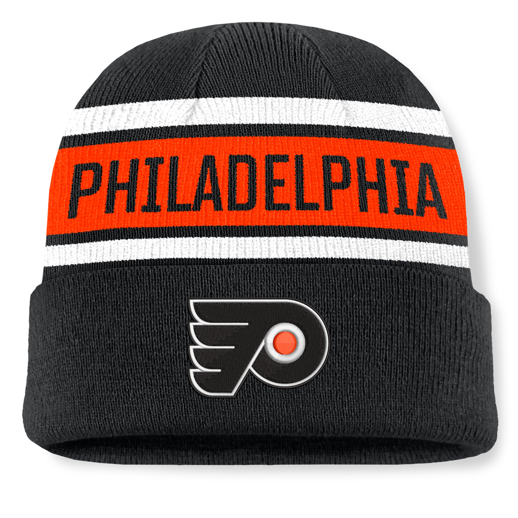 Philadelphia Flyers Fanatics Heritage Cuffed Knit Hat - Black/Orange