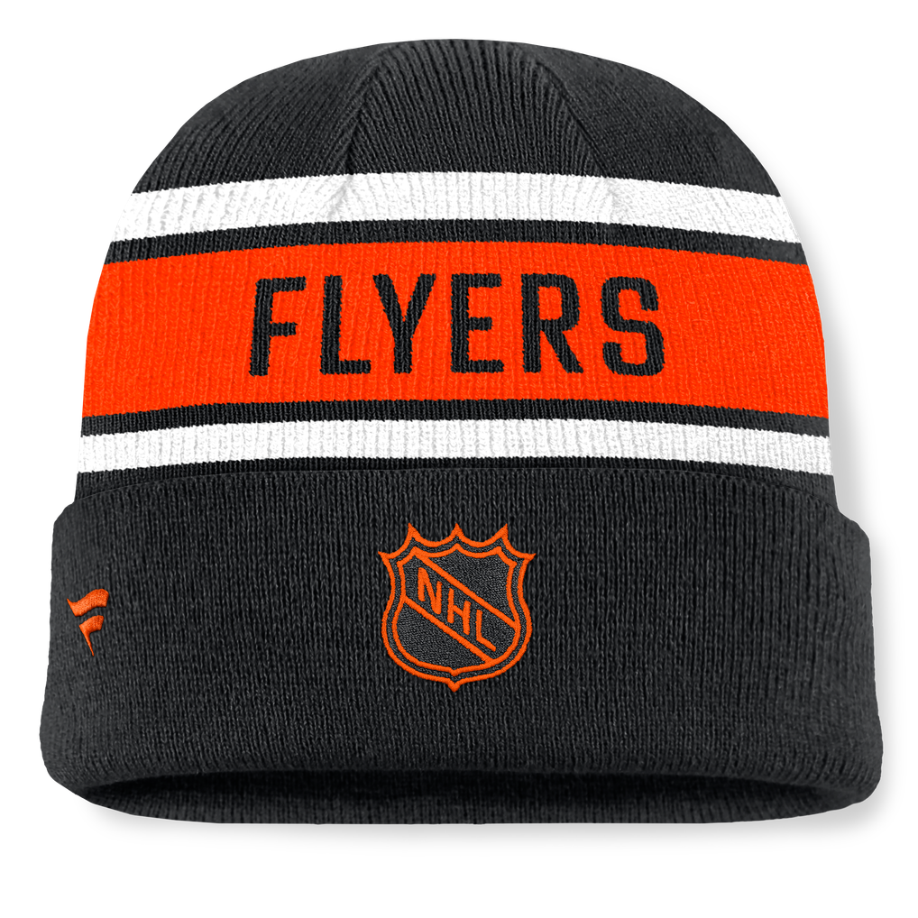Philadelphia Flyers Fanatics Heritage Cuffed Knit Hat - Black/Orange