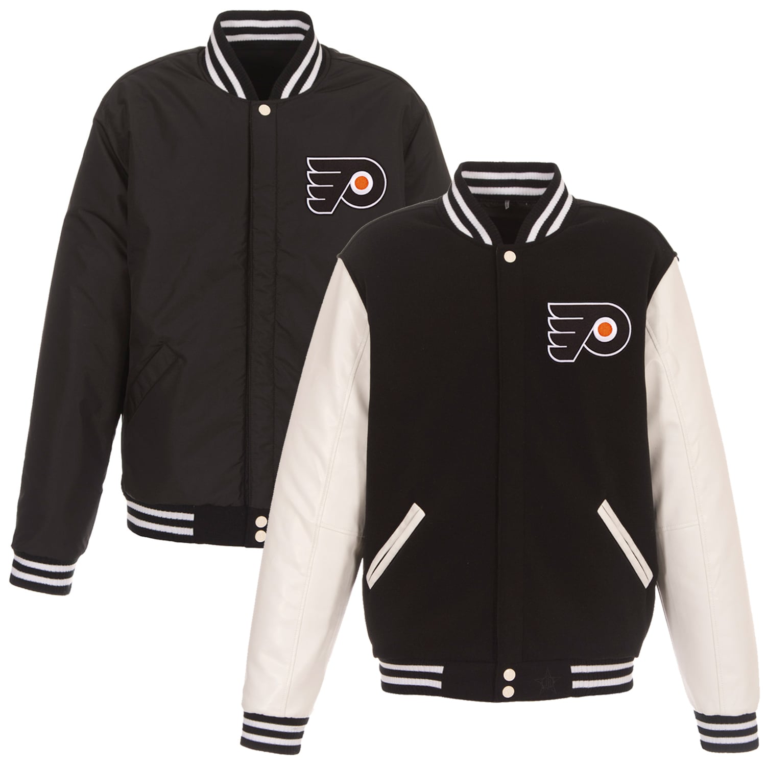 Men's Philadelphia Flyers JH Design Black/White Reversible Fleece