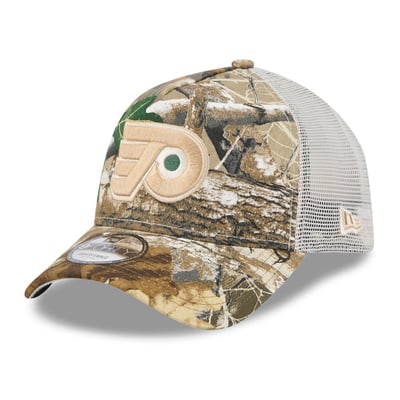 Philadelphia Flyers New Era Real Tree A-Frame 9FORTY Adjustable Trucker Hat - Camo