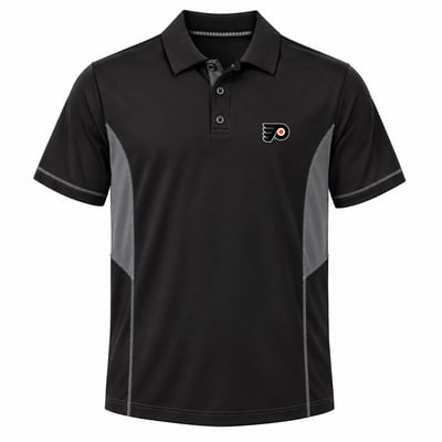 Philadelphia Flyers Profile Big & Tall Color Block Panel Polo - Black/Charcoal