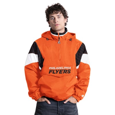 Philadelphia Flyers Starter Half-Zip Hooded Jacket - Orange