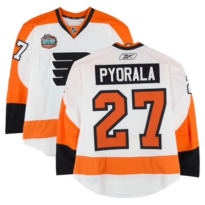Mika Pyörälä Philadelphia Flyers Fanatics Authentic Practice-Used #27 White Jersey vs. Boston Bruins on January 1, 2010 
