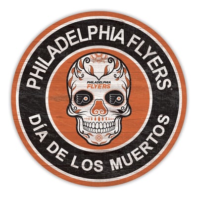 Philadelphia Flyers 12" Sugar Skull Circle Sign