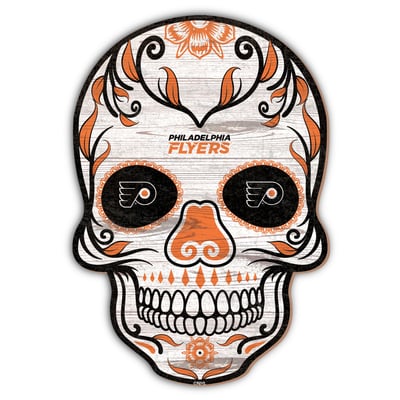 Philadelphia Flyers 12'' Sugar Skull Sign
