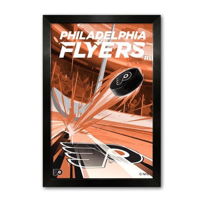 Philadelphia Flyers 27" x 39" Framed Hockey Puck Blast Art Print