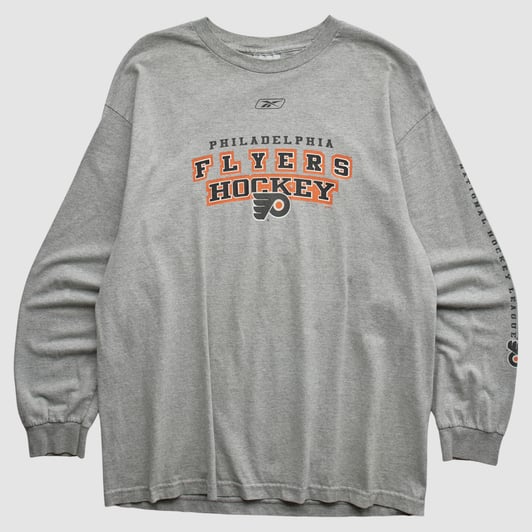 Philadelphia Flyers Reebok 2000s Long Sleeve T-shirt - Gray - L by Fanatics Real Vintage