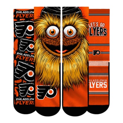 Gritty Philadelphia Flyers Rock Em Unisex Fan Favorites Three-Pack Crew Socks Set - Orange