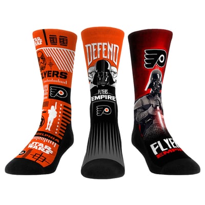  Philadelphia Flyers Rock Em Unisex Star Wars Three-Pack Crew Socks Set - Orange
