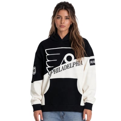 Philadelphia Flyers The Wild Collective Unisex Split Pullover Hoodie - Black/White