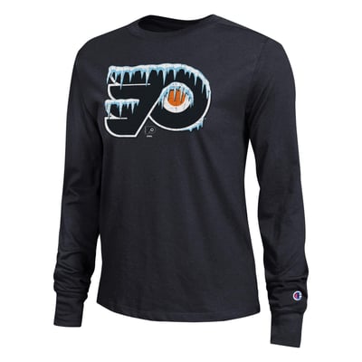 Philadelphia Flyers Champion Women's Frozen Long Sleeve T-Shirt - Black