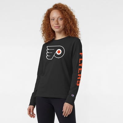  Philadelphia Flyers Champion Women's Team Logo Long Sleeve T-Shirt - Black