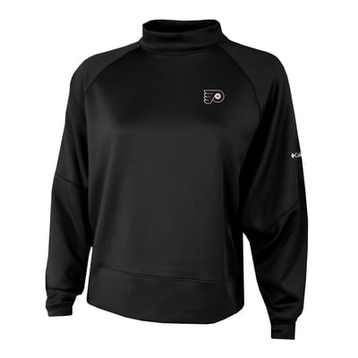  Philadelphia Flyers Columbia Women's Par Performance Mock Neck Raglan Dolman Sweatshirt - Black