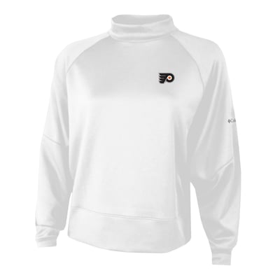  Philadelphia Flyers Columbia Women's Par Performance Mock Neck Raglan Dolman Sweatshirt - White