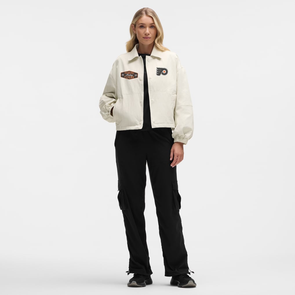 Philadelphia Flyers lululemon Women's Coach's Full-Button Jacket - Heathered Bone