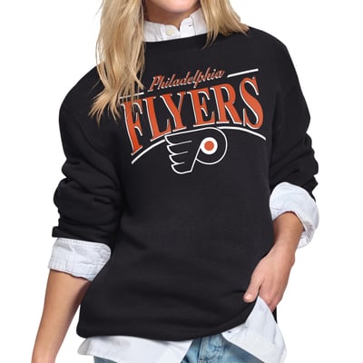 Philadelphia Flyers Starter Women's Arch Stripe Fleece Sweatshirt - Black