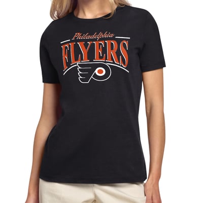 Philadelphia Flyers Starter Women's Arch Stripe T-Shirt - Black