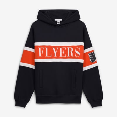  Philadelphia Flyers WEAR by Erin Andrews Women's Colorblock Stripe Hoodie - Black