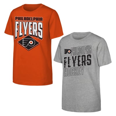 Philadelphia Flyers Outerstuff Youth Trench Kings 2-Pack T-Shirt Set - Orange/Gray