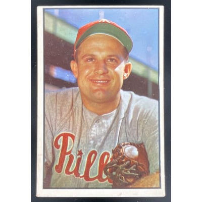 1953 Bowman Color #28 Forrest "Smoky" Burgess